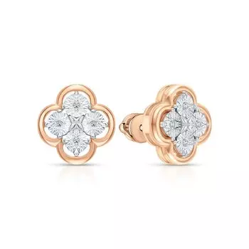 Золотые серьги с бриллиантами природными