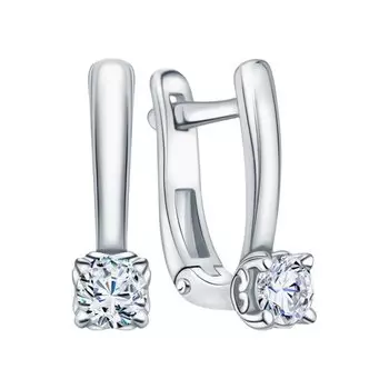 Золотые серьги с бриллиантами природными