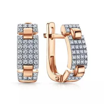 Золотые серьги с бриллиантами природными