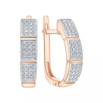 Золотые серьги с бриллиантами природными