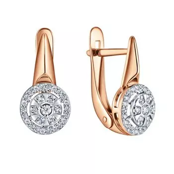 Золотые серьги с бриллиантами природными