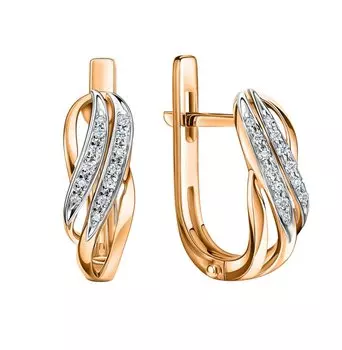 Золотые серьги с бриллиантами природными