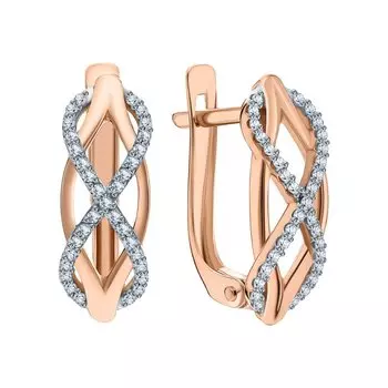 Золотые серьги с бриллиантами природными