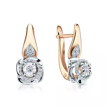 Золотые серьги с бриллиантами природными