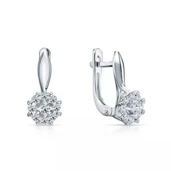 Золотые серьги с бриллиантами природными