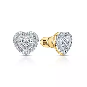 Золотые серьги с бриллиантами природными