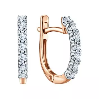 Золотые серьги с бриллиантами природными