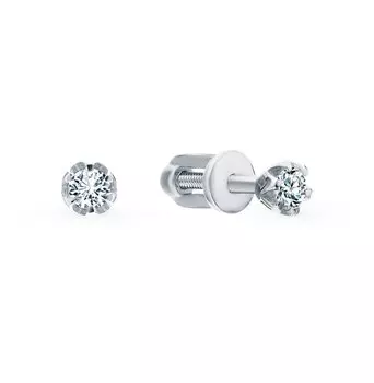 Золотые серьги с бриллиантами природными