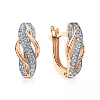 Золотые серьги с бриллиантами природными