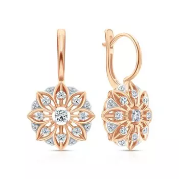 Золотые серьги с бриллиантами природными