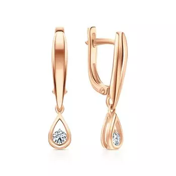 Золотые серьги с бриллиантами природными