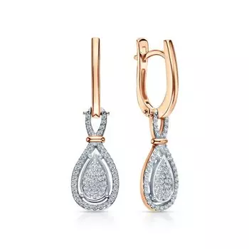 Золотые серьги с бриллиантами природными