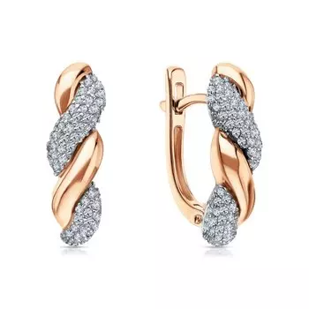 Золотые серьги с бриллиантами природными