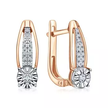 Золотые серьги с бриллиантами природными