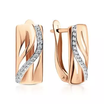 Золотые серьги с бриллиантами природными