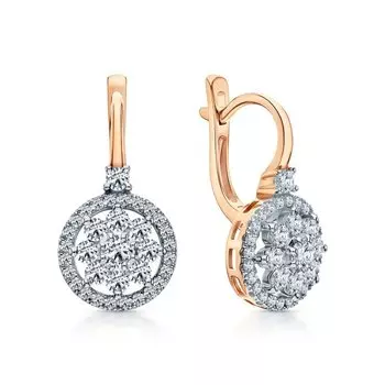 Золотые серьги с бриллиантами природными