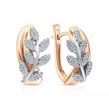 Золотые серьги с бриллиантами природными