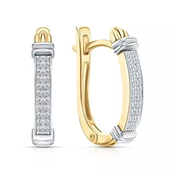 Золотые серьги с бриллиантами природными