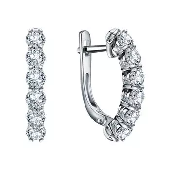 Золотые серьги с бриллиантами природными