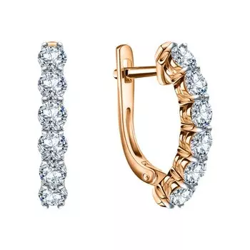 Золотые серьги с бриллиантами природными