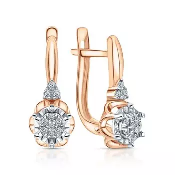 Золотые серьги с бриллиантами природными