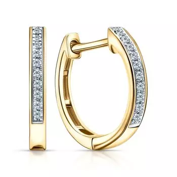 Золотые серьги с бриллиантами природными