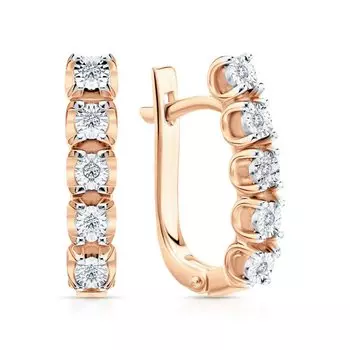 Золотые серьги с бриллиантами природными