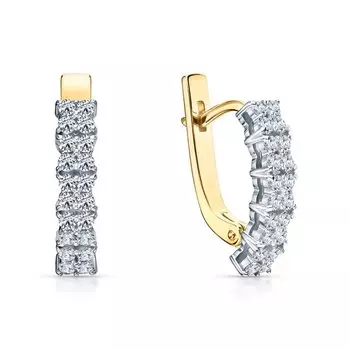 Золотые серьги с бриллиантами природными