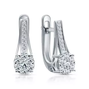 Золотые серьги с бриллиантами природными