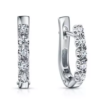 Золотые серьги с бриллиантами природными