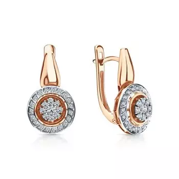 Золотые серьги с бриллиантами природными