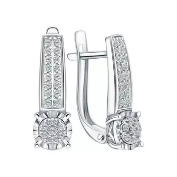 Золотые серьги с бриллиантами природными