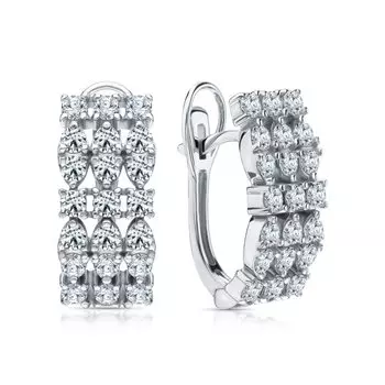 Золотые серьги с бриллиантами природными