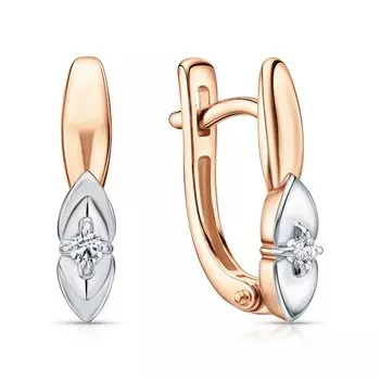 Золотые серьги с бриллиантами природными