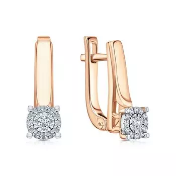 Золотые серьги с бриллиантами природными