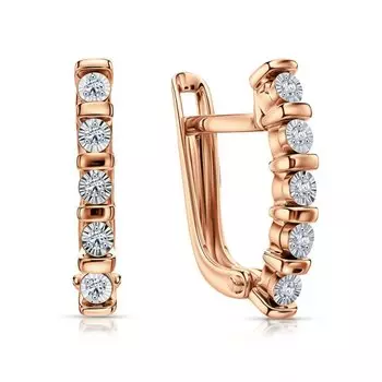 Золотые серьги с бриллиантами природными