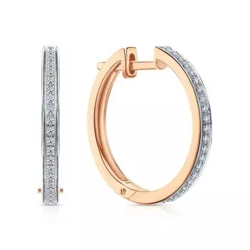 Золотые серьги с бриллиантами природными