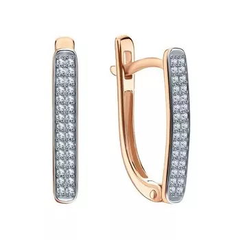 Золотые серьги с бриллиантами природными