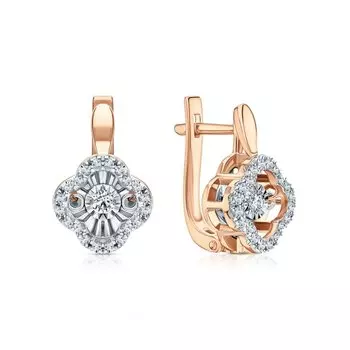 Золотые серьги с бриллиантами природными