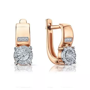 Золотые серьги с бриллиантами природными