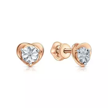 Золотые серьги с бриллиантами природными