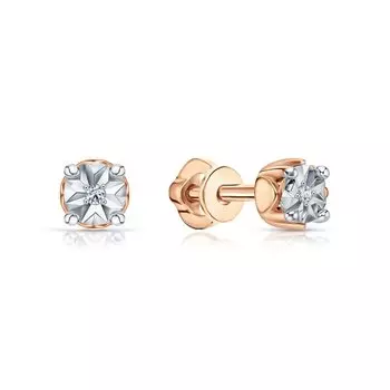 Золотые серьги с бриллиантами природными