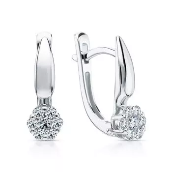 Золотые серьги с бриллиантами природными