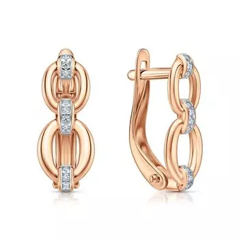 Золотые серьги с бриллиантами природными