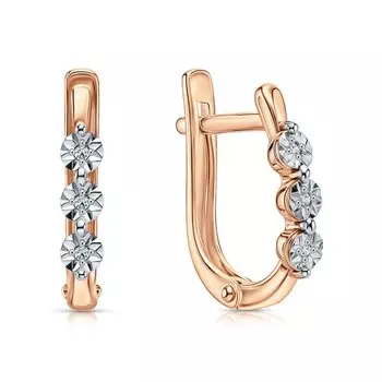 Золотые серьги с бриллиантами природными