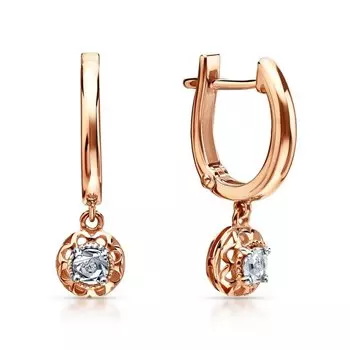 Золотые серьги с бриллиантами природными