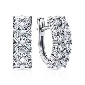 Золотые серьги с бриллиантами природными