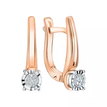 Золотые серьги с бриллиантами природными