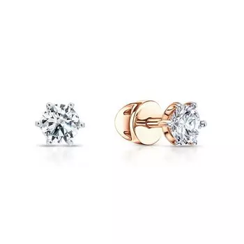 Золотые серьги с бриллиантами природными