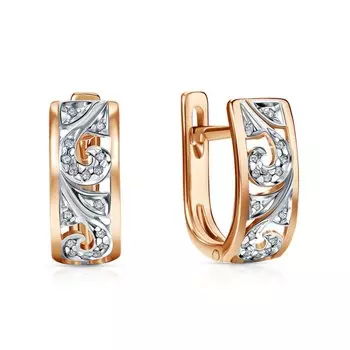 Золотые серьги с бриллиантами природными